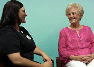 Annette Kinney (right) and Mallorie Kitchens, RN, (left) recall their time spent with her late husband, Charles Kitchens, who received hospice care for over nine months.
